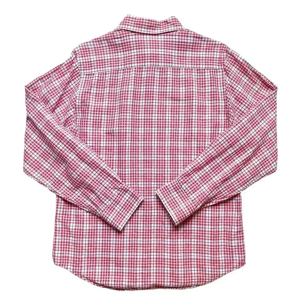 Banana Republic Gingham Linen Blend Button Up Shirt Men’s Medium